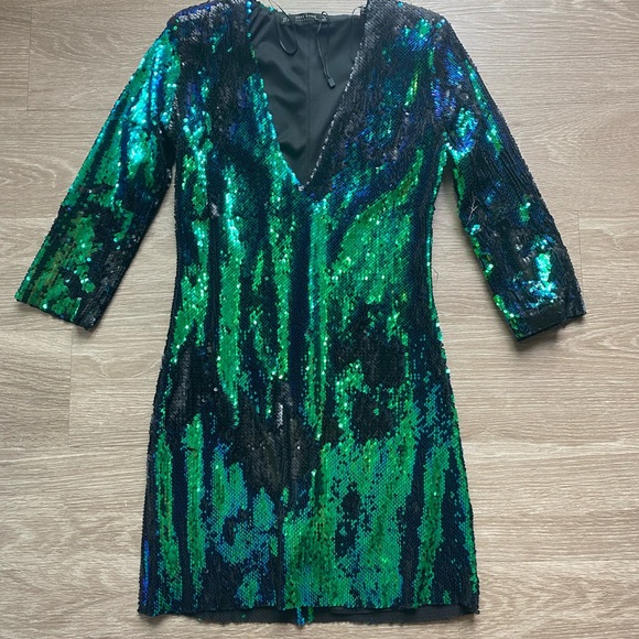Zara | Dresses | Zara Sequin Shimmer Dress | Poshmark